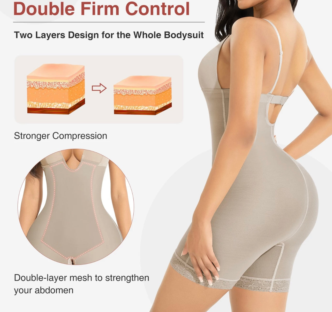 Deep V-front Short Bodysuit